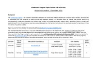 Katekisama Program: Open Courses Fall Term 2025